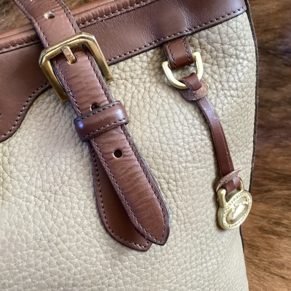 Vintage Dooney&Bourke Pebbled Leather Small Bucket Tote Handbag - Picture 7 of 11